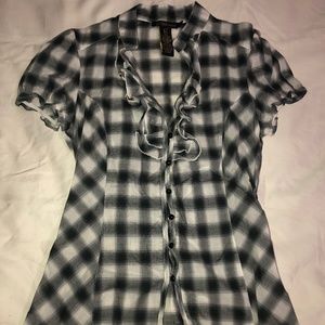 NWOT Grass Collection Plaid Blouse